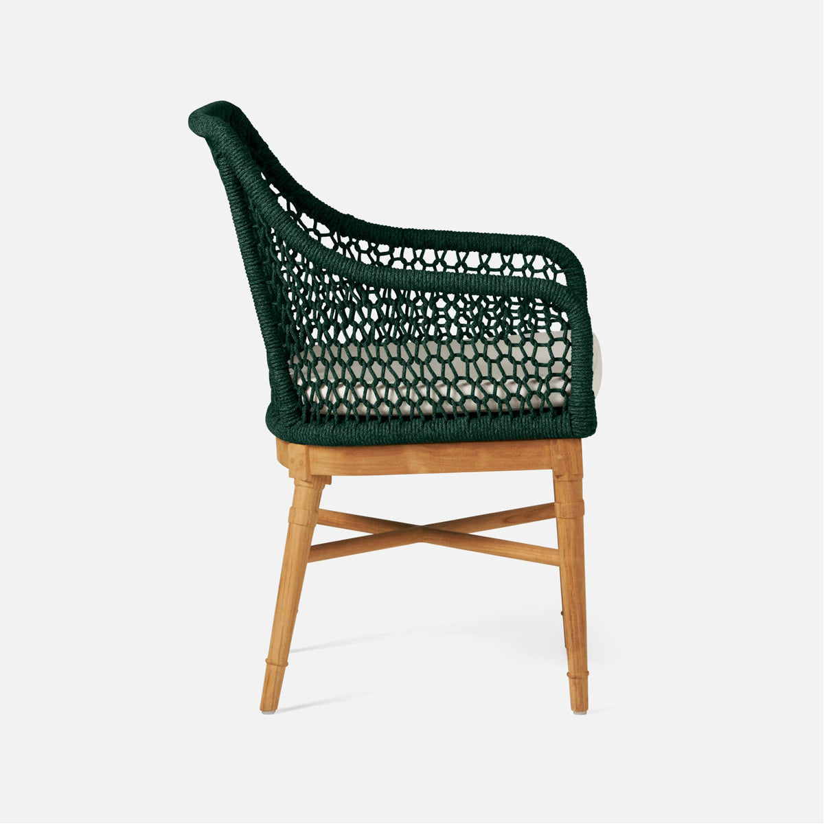 Made Goods Chadwick Woven Rope Outdoor Arm Chair in Garonne Leather