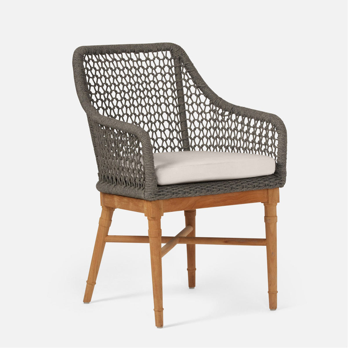 Made Goods Chadwick Woven Rope Outdoor Arm Chair in Weser Fabric