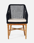 Made Goods Chadwick Woven Rope Outdoor Arm Chair in Havel Velvet