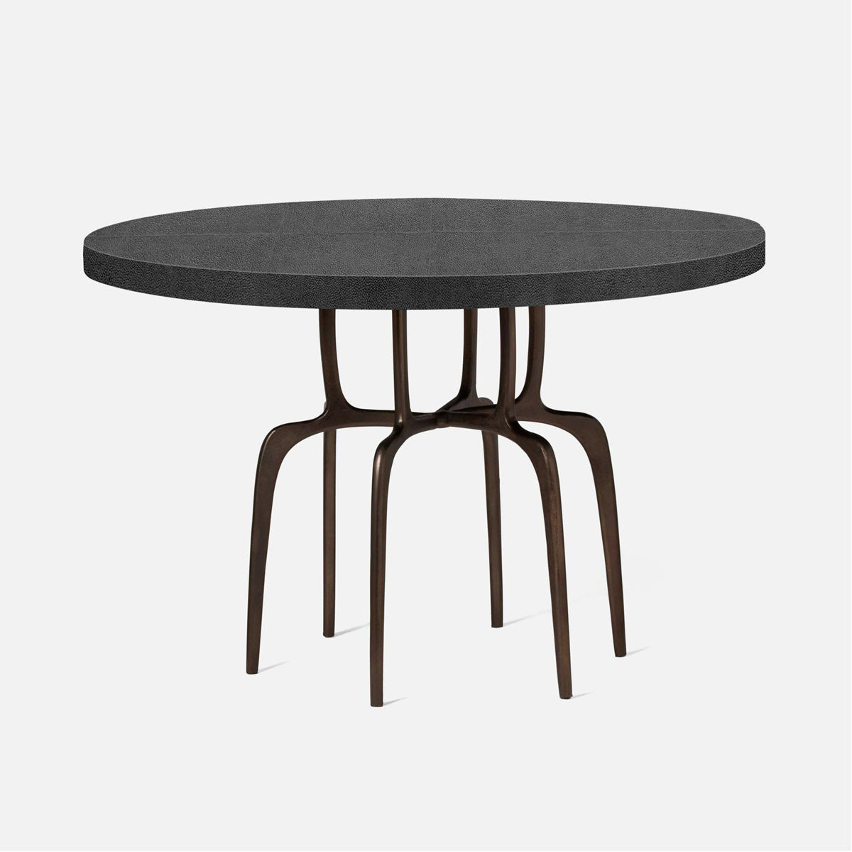 Made Goods Cyrano Metal Dining Table in Faux Shagreen