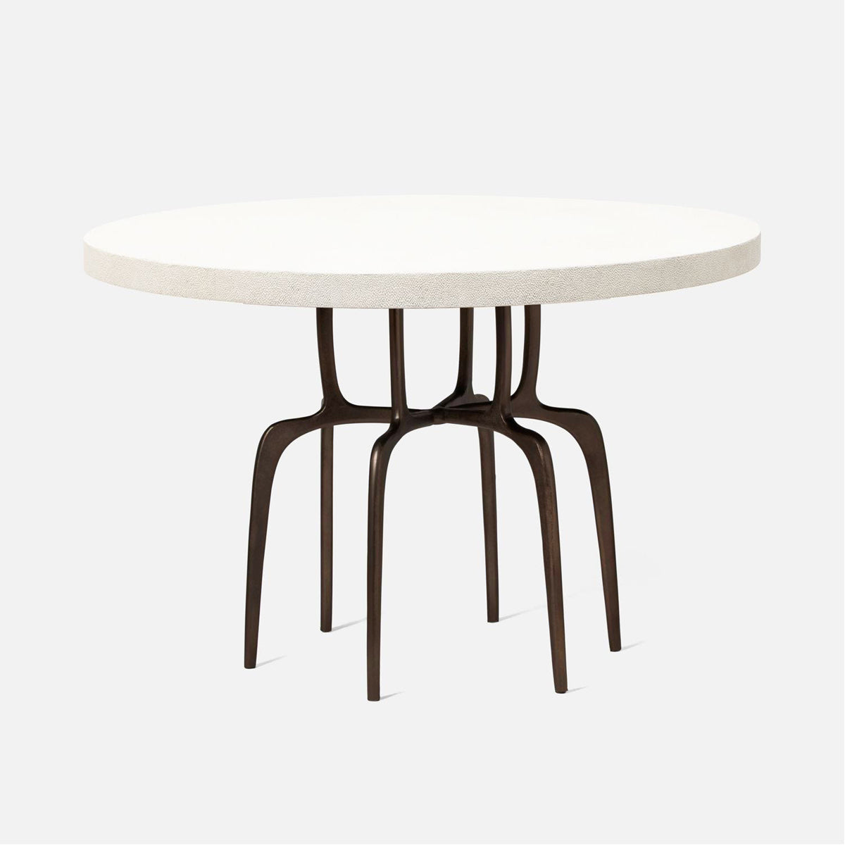 Made Goods Cyrano Metal Dining Table in Faux Shagreen