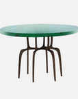 Made Goods Cyrano Metal Dining Table in Emerald Shell