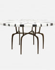 Made Goods Cyrano Metal Dining Table in Black/White Geometric Marble