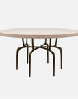 Made Goods Cyrano Metal Dining Table in White Cerused Oak