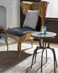 Made Goods Cyrano Metal Accent Table in Blue Tiger Eye