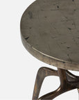 Made Goods Cyrano Metal Accent Table in Pyrite
