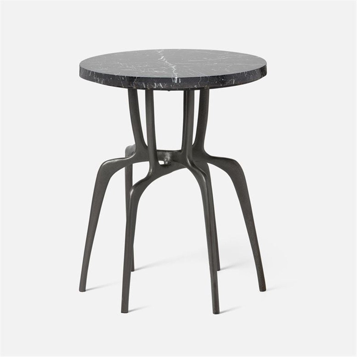 Made Goods Cyrano Metal Accent Table in Marble