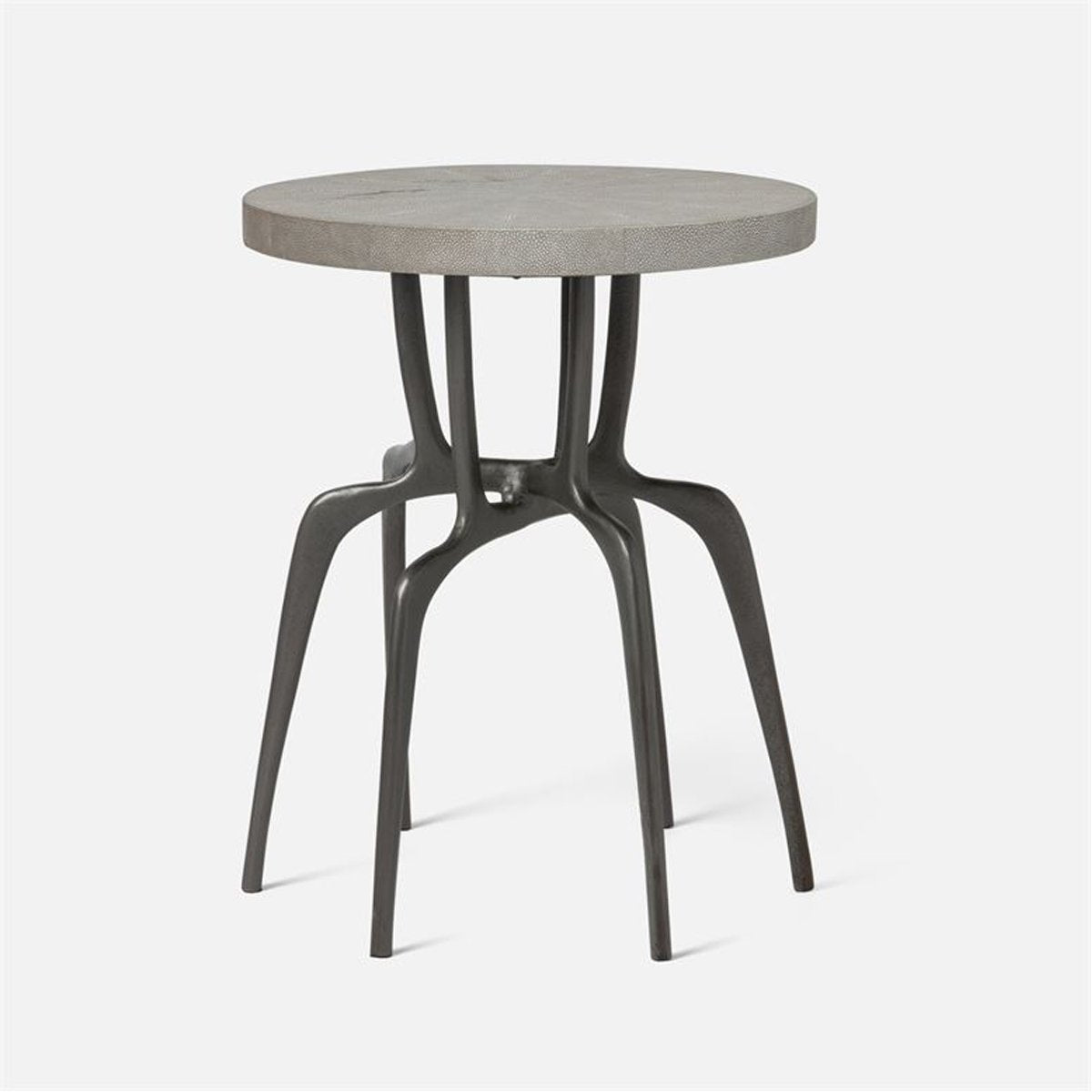 Made Goods Cyrano Metal Accent Table in Faux Shagreen