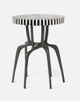 Made Goods Cyrano Metal Accent Table in Black/White Striped Marble