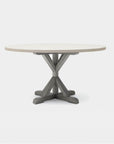 Made Goods Dane Round Farm Dining Table in Faux Belgian Linen