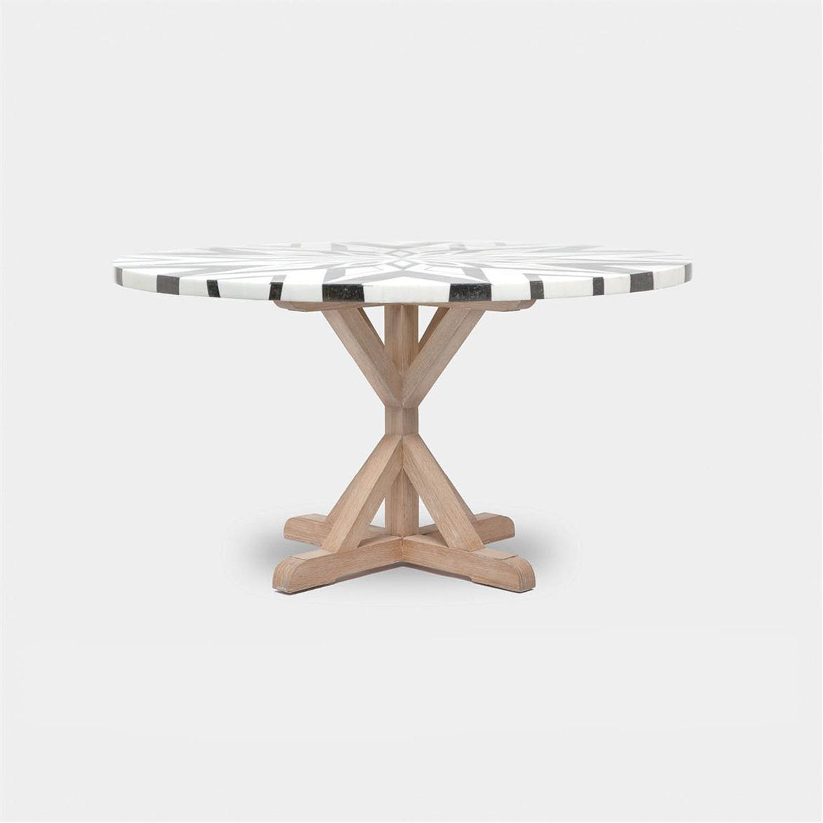 Made Goods Dane Round Farm Dining Table in Marble