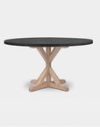 Made Goods Dane Round Farm Dining Table in Faux Shagreen