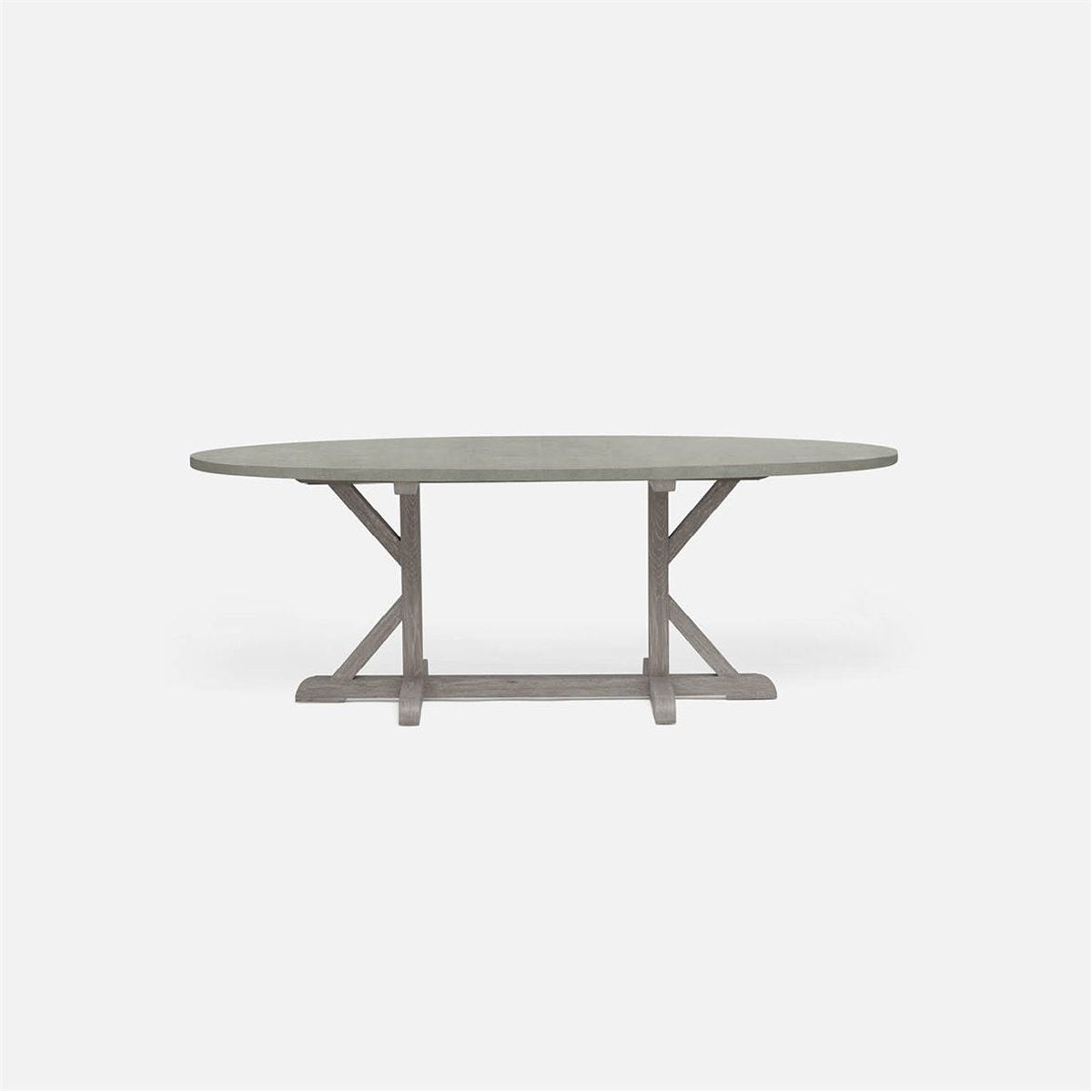 Made Goods Dane Oval Farm Dining Table in Faux Shagreen