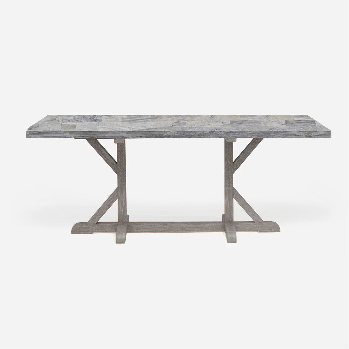Made Goods Dane Rectangular Farm Dining Table in Stone