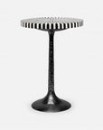 Made Goods Delancy Bistro Side Table in Black/White Striped Marble