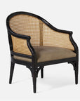 Made Goods Elena Cane-Back Barrel Lounge Chair in Black