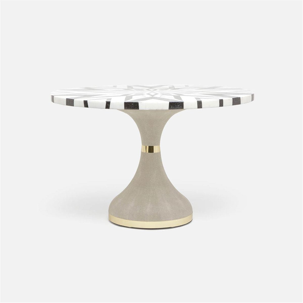 Made Goods Elis Dining Table in Black/White Geometric Marble