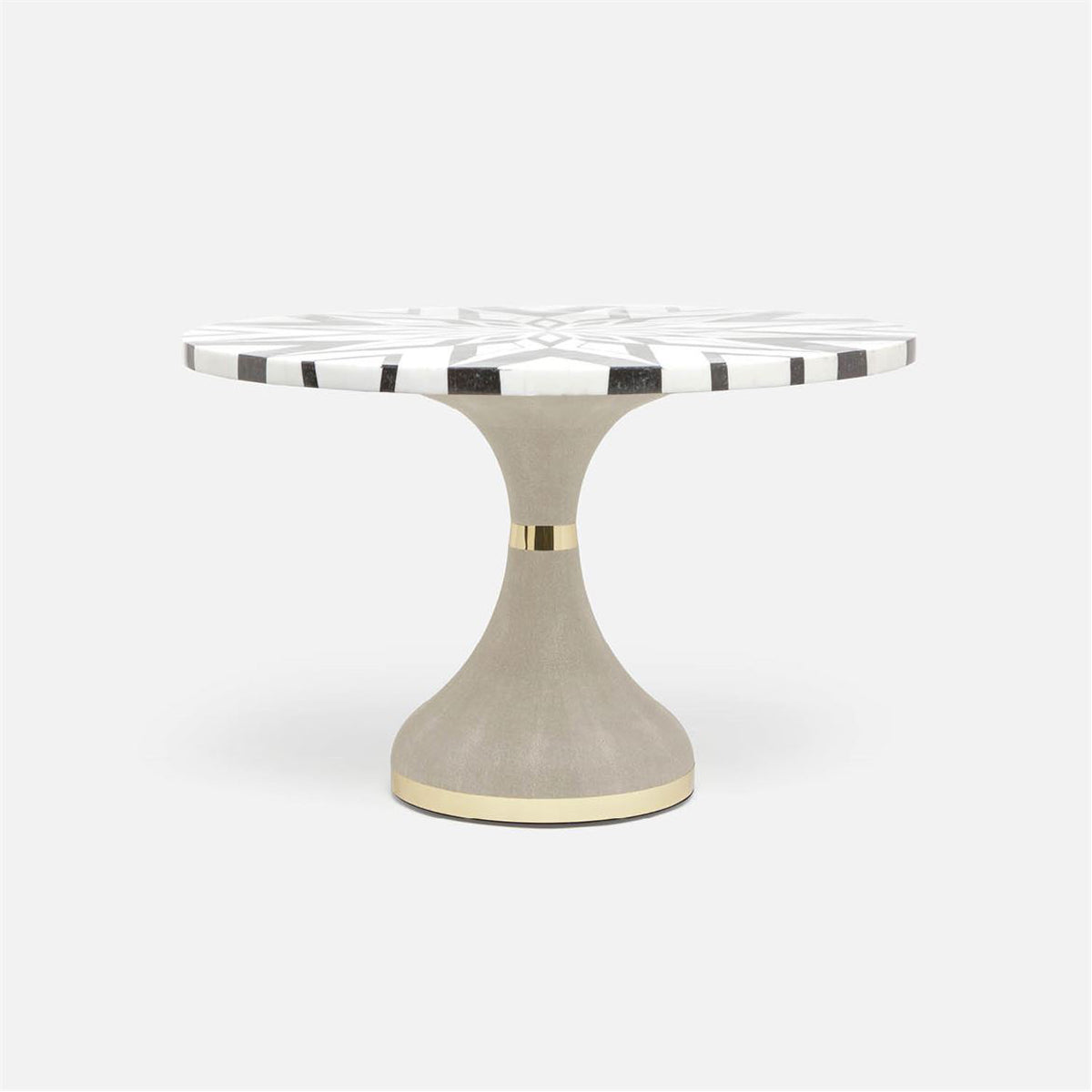 Made Goods Elis Dining Table in Black/White Striped Marble