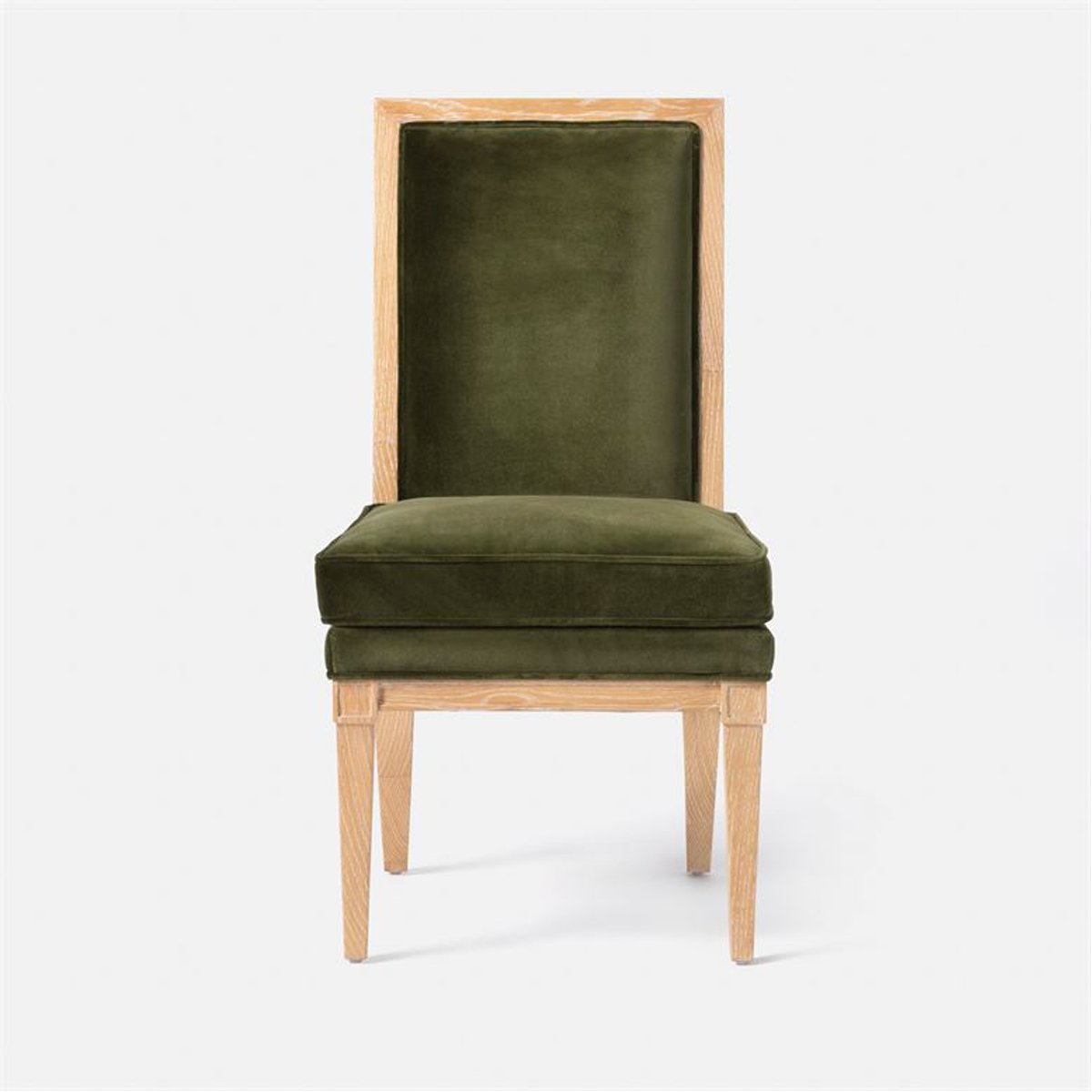 Made Goods Evan Dining Chair in Severn Navy/White Distressed Canvas