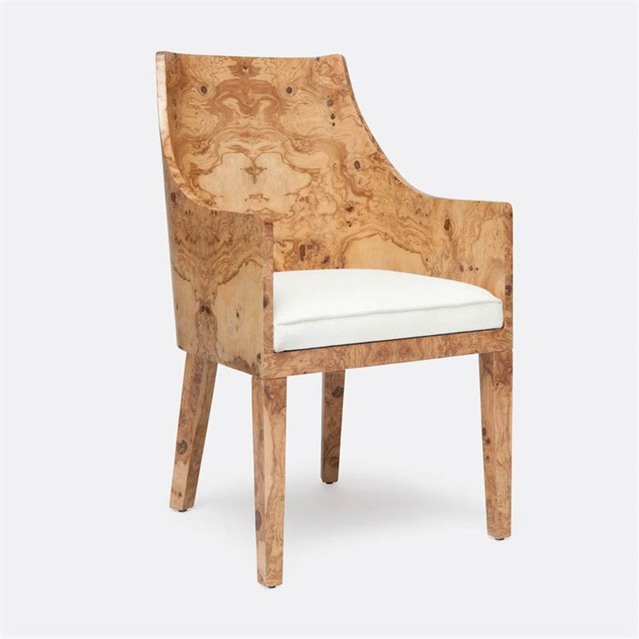 Made Goods Everett Olive Ash Arm Chair in Garonne Marine Leather