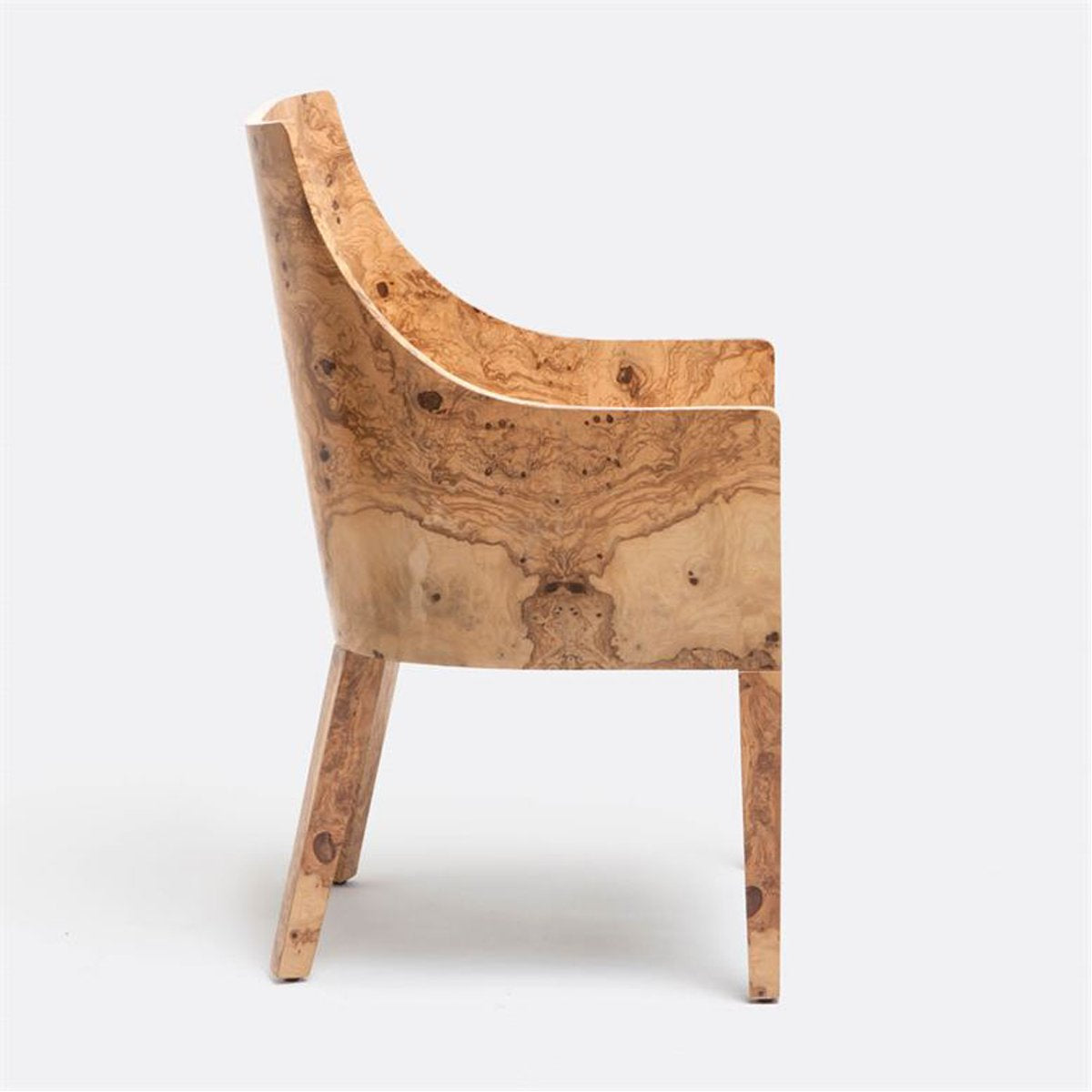 Made Goods Everett Olive Ash Arm Chair in Bassac Shagreen Leather