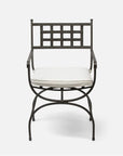 Made Goods Felix Metal Outdoor Dining Armchair in Marine Leather