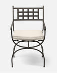 Made Goods Felix Metal Outdoor Dining Armchair in Pagua Fabric