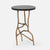 Made Goods Genevier Brass Tripod Base Side Table in Blue Tiger Eye