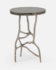 Made Goods Genevier Brass Tripod Base Side Table in Smoky Gold Pyrite