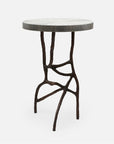 Made Goods Genevier Brass Side Table in Realistic Faux Shagreen