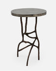Made Goods Genevier Brass Tripod Base Side Table in Smoky Gold Pyrite