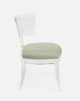 Made Goods Gibson Acrylic Wingback Dining Chair in Garonne Marine Leather