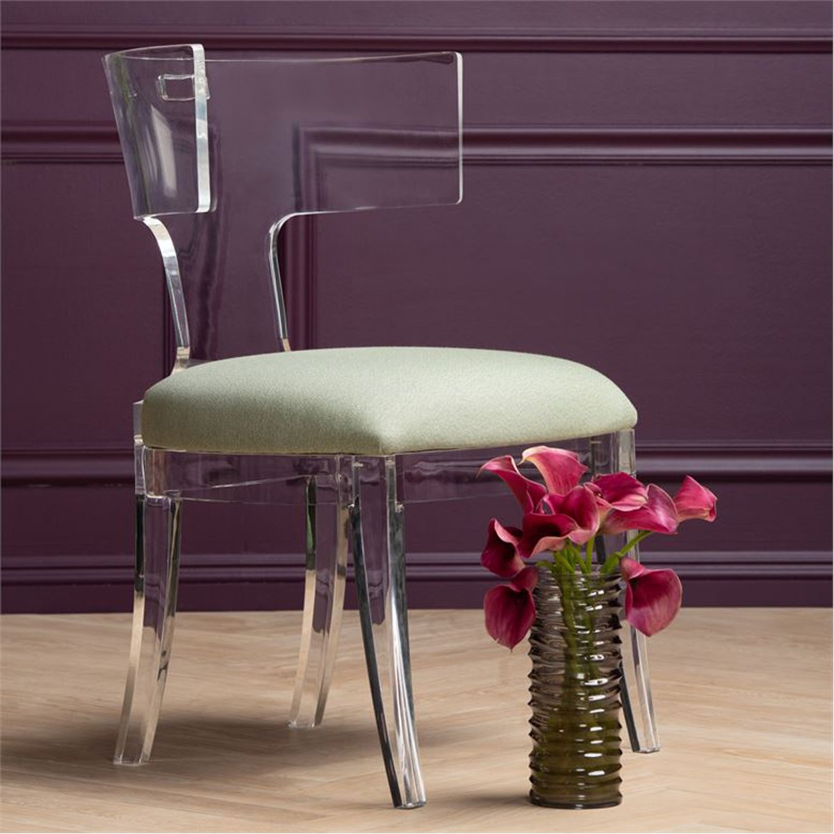 Made Goods Gibson Acrylic Wingback Dining Chair in Kern Mix Fabric