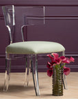 Made Goods Gibson Acrylic Wingback Dining Chair in Nile Fabric