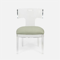 Made Goods Gibson Acrylic Wingback Dining Chair in Garonne Marine Leather