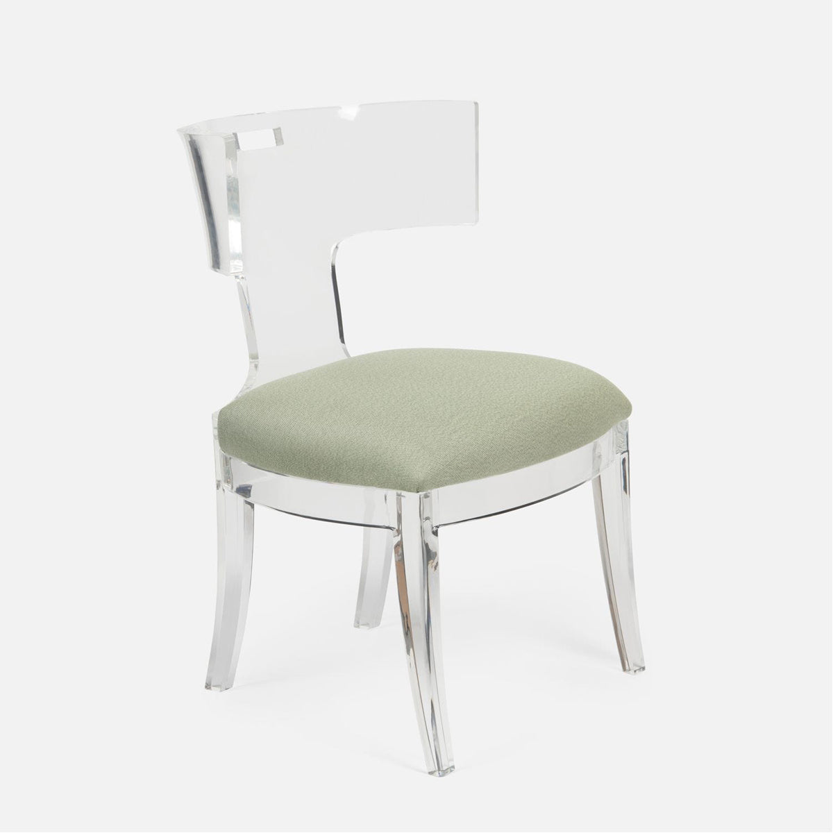 Made Goods Gibson Acrylic Wingback Dining Chair in Lambro Boucle