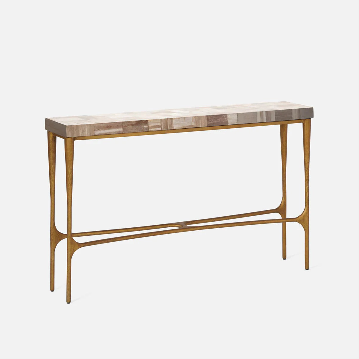 Made Goods Giordano Sculptural Console Table in Faux Linen