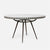 Made Goods Grace Pitted Iron Dining Table in Black/White Stripe Marble