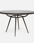 Made Goods Grace Pitted Iron Dining Table in Zinc Metal