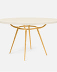 Made Goods Grace Pitted Iron Dining Table in Faux Belgian Linen