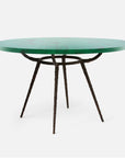 Made Goods Grace Pitted Iron Dining Table in Emerald Shell