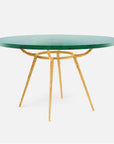 Made Goods Grace Pitted Iron Dining Table in Emerald Shell