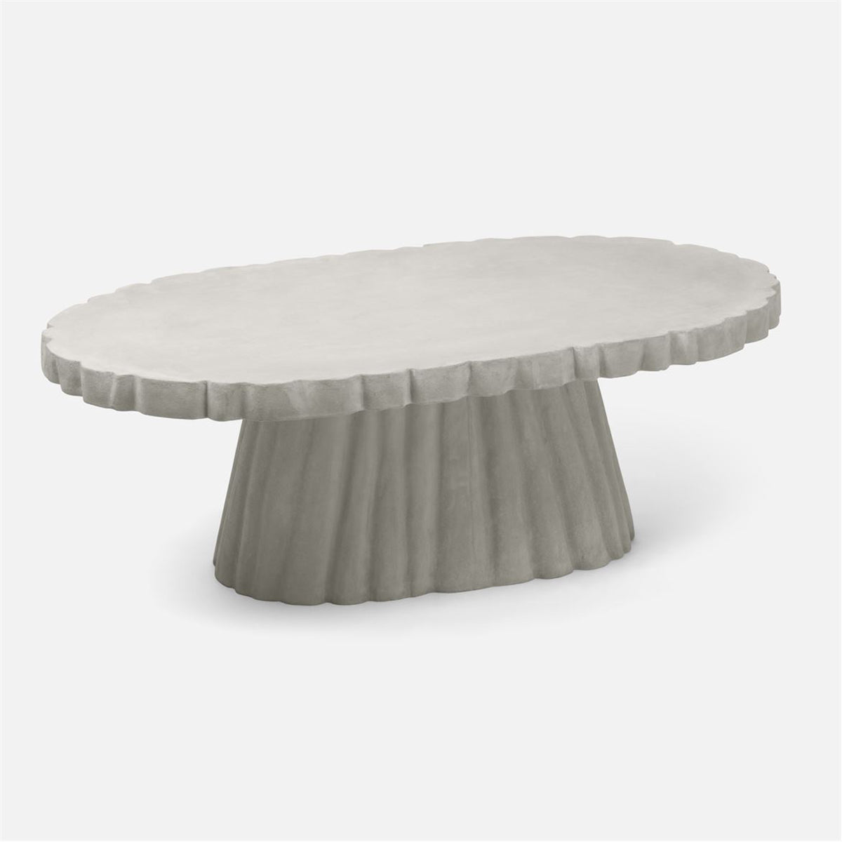 Made Goods Grady Scalloped Concrete Outdoor Coffee Table