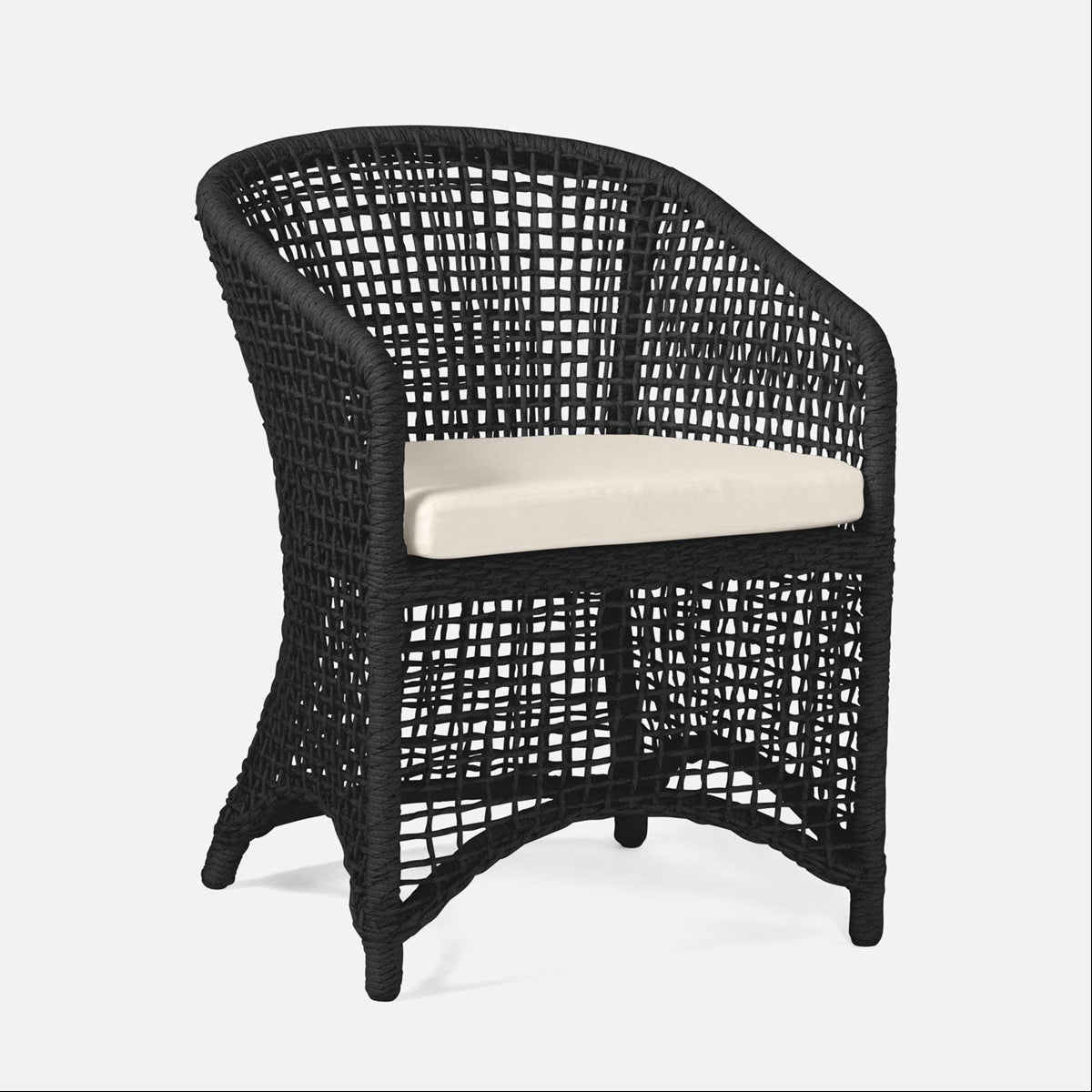 Made Goods Helena Open-Weave Barrel Outdoor Dining Chair in Weser