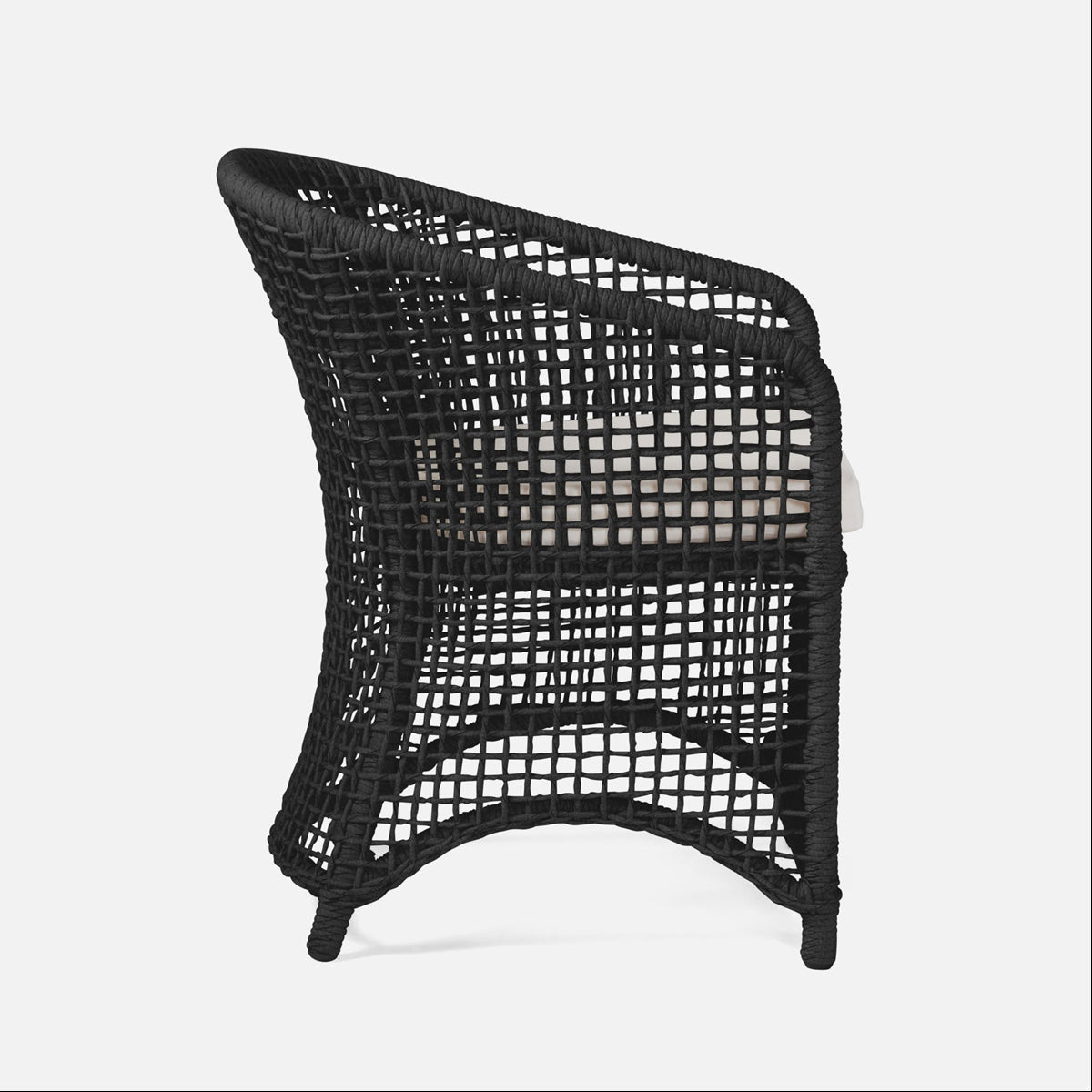 Made Goods Helena Open-Weave Barrel Outdoor Dining Chair in Alsek