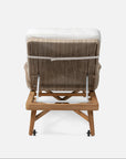 Made Goods Hendrick Teak Outdoor Chaise Lounge in Garonne Leather