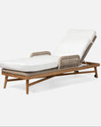 Made Goods Hendrick Teak Outdoor Chaise Lounge in Clyde Fabric