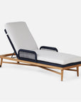 Made Goods Hendrick Teak Outdoor Chaise Lounge in Weser Fabric