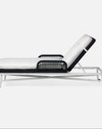 Made Goods Hendrick Aluminum Outdoor Chaise Lounge in Garonne Leather