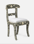 Made Goods Ines Rajasthan Bone Inlay Accent Chair in Black Resin